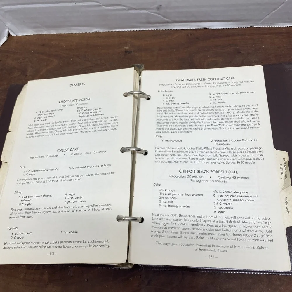 Cook Book For All Seasons Sisterhood of Temple Emanu El 1977 Jewish Cookbook